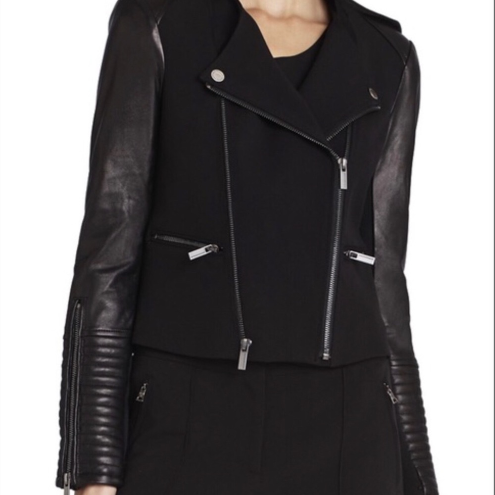 BCBG Ladies Jacket with leather accents